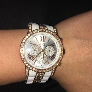 Stainless Steel BKE rhinestone watch